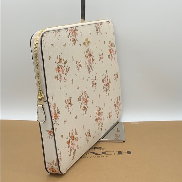 COACH Laptop Sleeve With Rose Bouquet Print - Picture 5 of 12